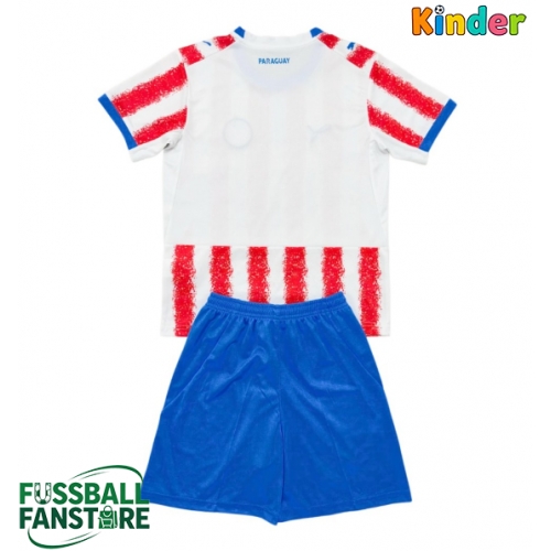 Paraguay Replik Heimtrikot Kinder WM 2026 Kurzarm (+ Kurze Hosen)